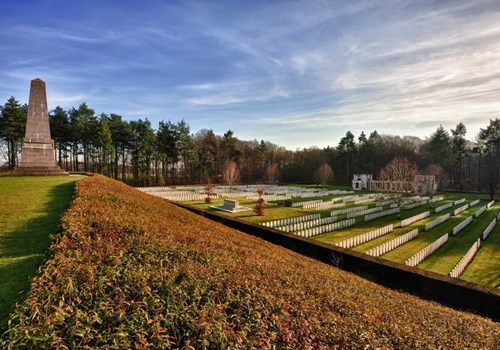 View on the war cemetery of Tyne Cot, near Ypres, Belgium